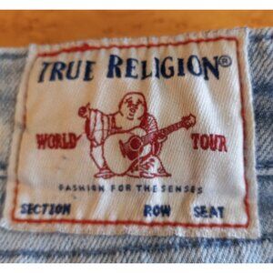 True Religion Women's Jeans 30/27 Halle Mid Rise Super Skinny Printed Spot Decor